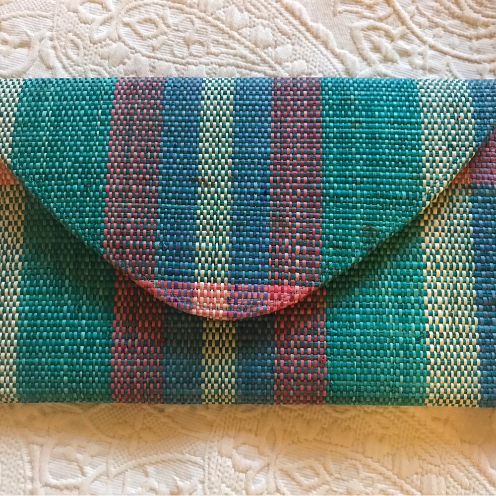 Multicolored Weave Clutch